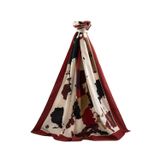 LÜKS MEDİNE İPEĞİ BOYA EFEKTİ DESENLİ BORDO RENKLİ 75X195 KIRIŞMAZ ŞAL MOSS KREP DİKİŞ TİPİ İTALYAN DİKİŞLİ
