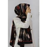 LÜKS MEDİNE İPEĞİ ÇİÇEK DESENLİ BORDO RENKLİ 75X195 KIRIŞMAZ ŞAL MOSS KREP DİKİŞ TİPİ İTALYAN DİKİŞLİ