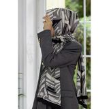 LÜKS MEDİNE İPEĞİ ÇİZGİ DESENLİ GRİ RENKLİ 75X195 KIRIŞMAZ ŞAL MOSS KREP DİKİŞ TİPİ İTALYAN DİKİŞLİ