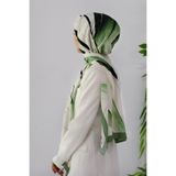 LÜKS MEDİNE İPEĞİ ÇİZGİ DESENLİ MİNT YEŞİLİ RENKLİ 75X195 KIRIŞMAZ ŞAL MOSS KREP DİKİŞ TİPİ İTALYAN DİKİŞLİ