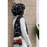 LÜKS MEDİNE İPEĞİ ÇİZGİLİ DESENLİ TABA RENKLİ 75X195 KIRIŞMAZ ŞAL MOSS KREP DİKİŞ TİPİ İTALYAN DİKİŞLİ