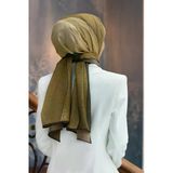 LÜKS MEDİNE İPEĞİ DALGA DESENLİ HARDAL RENKLİ 75X195 KIRIŞMAZ ŞAL MOSS KREP DİKİŞ TİPİ İTALYAN DİKİŞLİ