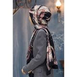 LÜKS MEDİNE İPEĞİ DEGRADELİ ÇİZGİ DESENLİ PUDRA RENKLİ 75X195 KIRIŞMAZ ŞAL MOSS KREP DİKİŞ TİPİ İTALYAN DİKİŞLİ