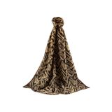 LÜKS MEDİNE İPEĞİ DEGRADELİ ÇİZGİ DESENLİ TABA RENKLİ 75X195 KIRIŞMAZ ŞAL MOSS KREP DİKİŞ TİPİ İTALYAN DİKİŞLİ