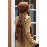 LÜKS MEDİNE İPEĞİ DEGRADELİ MONOGRAM DESENLİ SOMON RENKLİ 75X195 KIRIŞMAZ ŞAL MOSS KREP DİKİŞ TİPİ İTALYAN DİKİŞLİ