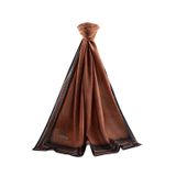 LÜKS MEDİNE İPEĞİ DESENLİ TABA RENKLİ 75X195 KIRIŞMAZ ŞAL MOSS KREP DİKİŞ TİPİ İTALYAN DİKİŞLİ