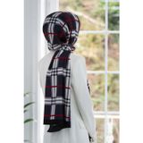 LÜKS MEDİNE İPEĞİ EKOSE DESENLİ FÜME RENKLİ 75X195 KIRIŞMAZ ŞAL MOSS KREP DİKİŞ TİPİ İTALYAN DİKİŞLİ