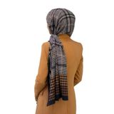 LÜKS MEDİNE İPEĞİ EKOSELİ KAZAYAK DESENLİ HARDAL RENKLİ 75X195 KIRIŞMAZ ŞAL MOSS KREP DİKİŞ TİPİ İTALYAN DİKİŞLİ