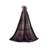 LÜKS MEDİNE İPEĞİ EKOSELİ KAZAYAK DESENLİ LİLA RENKLİ 75X195 KIRIŞMAZ ŞAL MOSS KREP DİKİŞ TİPİ İTALYAN DİKİŞLİ