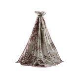 LÜKS MEDİNE İPEĞİ ESKİTME DESENLİ PUDRA RENKLİ 75X195 KIRIŞMAZ ŞAL MOSS KREP DİKİŞ TİPİ İTALYAN DİKİŞLİ