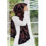 LÜKS MEDİNE İPEĞİ FIRÇA DARBESİ DESENLİ GÜL KURUSU RENKLİ 75X195 KIRIŞMAZ ŞAL MOSS KREP DİKİŞ TİPİ İTALYAN DİKİŞLİ