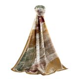 LÜKS MEDİNE İPEĞİ FIRÇA DESENLİ HARDAL RENKLİ 75X195 KIRIŞMAZ ŞAL MOSS KREP DİKİŞ TİPİ İTALYAN DİKİŞLİ