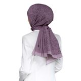 LÜKS MEDİNE İPEĞİ GEOMETRİK DESENLİ GÜL KURUSU - PUDRA RENKLİ 75X195 KIRIŞMAZ ŞAL MOSS KREP DİKİŞ TİPİ İTALYAN DİKİŞLİ