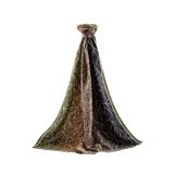 LÜKS MEDİNE İPEĞİ GEOMETRİK DESENLİ HAKİ YEŞİLİ RENKLİ 75X195 KIRIŞMAZ ŞAL MOSS KREP DİKİŞ TİPİ İTALYAN DİKİŞLİ