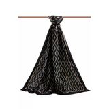 LÜKS MEDİNE İPEĞİ GEOMETRİK DESENLİ SİYAH - BEJ RENKLİ 75X195 KIRIŞMAZ ŞAL MOSS KREP DİKİŞ TİPİ İTALYAN DİKİŞLİ