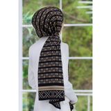 LÜKS MEDİNE İPEĞİ KARE DESENLİ FÜME RENKLİ 75X195 KIRIŞMAZ ŞAL MOSS KREP DİKİŞ TİPİ İTALYAN DİKİŞLİ