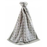 LÜKS MEDİNE İPEĞİ KARE DESENLİ KÜF YEŞİLİ RENKLİ 75X195 KIRIŞMAZ ŞAL MOSS KREP DİKİŞ TİPİ İTALYAN DİKİŞLİ