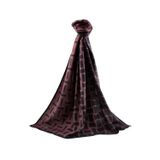 LÜKS MEDİNE İPEĞİ KARELİ DESENLİ GÜL KURUSU RENKLİ 75X195 KIRIŞMAZ ŞAL MOSS KREP DİKİŞ TİPİ İTALYAN DİKİŞLİ