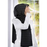 LÜKS MEDİNE İPEĞİ KAZAYAĞI DESENLİ GRİ RENKLİ 75X195 KIRIŞMAZ ŞAL MOSS KREP DİKİŞ TİPİ İTALYAN DİKİŞLİ