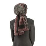 LÜKS MEDİNE İPEĞİ KAZAYAĞI DESENLİ PUDRA RENKLİ 75X195 KIRIŞMAZ ŞAL MOSS KREP DİKİŞ TİPİ İTALYAN DİKİŞLİ