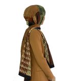 LÜKS MEDİNE İPEĞİ KAZAYAĞI DESENLİ SİYAH RENKLİ 75X195 KIRIŞMAZ ŞAL MOSS KREP DİKİŞ TİPİ İTALYAN DİKİŞLİ