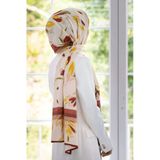 LÜKS MEDİNE İPEĞİ LALE DESENLİ BORDO RENKLİ 75X195 KIRIŞMAZ ŞAL MOSS KREP DİKİŞ TİPİ İTALYAN DİKİŞLİ