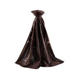 LÜKS MEDİNE İPEĞİ MERMER DESENLİ KAHVERENGİ RENKLİ 75X195 KIRIŞMAZ ŞAL MOSS KREP DİKİŞ TİPİ İTALYAN DİKİŞLİ