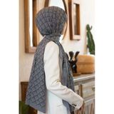 LÜKS MEDİNE İPEĞİ MİNİ MOTİF DESENLİ GRİ RENKLİ 75X195 KIRIŞMAZ ŞAL MOSS KREP DİKİŞ TİPİ İTALYAN DİKİŞLİ