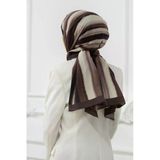 LÜKS MEDİNE İPEĞİ SULU BOYA ÇİZGİLİ DESENLİ MÜRDÜM RENKLİ 75X195 KIRIŞMAZ ŞAL MOSS KREP DİKİŞ TİPİ İTALYAN DİKİŞLİ