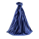 LÜKS MEDİNE İPEĞİ ZEBRA DESENLİ İNDİGO RENKLİ 75X195 KIRIŞMAZ ŞAL MOSS KREP DİKİŞ TİPİ İTALYAN DİKİŞLİ