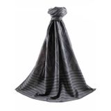 LÜKS MEDİNE MONOGRAM DESENLİ FÜME RENKLİ 75X195 KIRIŞMAZ ŞAL MOSS KREP DİKİŞ TİPİ İTALYAN DİKİŞLİ