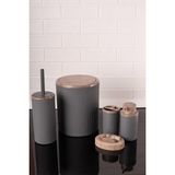 Lüks Mermer Desenli Çizgili Banyo Seti - 5’li Banyo Set Gri