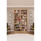 Lüks Meşe 16 Raflı Ayarlanabilir Ev Ofis Kitaplık %100 Mdf Dekoratif Kütüphane Kitaplık K10