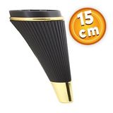 Lüks Mobilya Kanepe Sehpa TV Ünitesi Koltuk Ayağı 15 cm Siyah Gold Baza Ayak