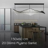 Lüks Modern Ledli Piyano Avize Beyaz Mutfak Üzeri Aydınlatma Yemek Masası Avize