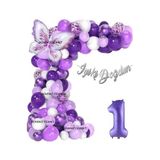 Lüks Mor Kelebek Folyolu Yaş Balon Zincir Set, 1