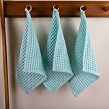 Lüks Mutfak Havlusu 3 Adet - Yüksek Kalite, 100% Pamuk, 30X30 Cm, Waffle Dokuma Washcloth Havlu - 30 x 30 cm - Mint