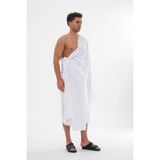 Lüks Pamuklu Ihram Hac ve Umre Ihramı %100 Pamuk... Lastikli Ihram Kemeri Hediyeli... - Standart - Beyaz
