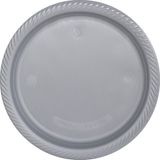 Lüks Plastik Tabak Gümüş 22 cm - 25 Adet