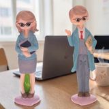 Lüks Polyester Öğretmen Biblo 2’li Set 20 cm Dekoratif Reçine Heykel Okul Dershane Öğretmen Hediyesi