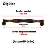Lüks Porselen Mobilya Çekmece Dolap Kapak Kulpu Kulbu 160 mm Siyah Antik Bakır