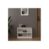 Lüks Puflu Ayakkabılık Ve Askılık %100 Mdf 2 Raflı Portmanto Seti Puf02 Beyaz