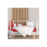 Lüks Ranforce Kumaşından Kırmızı Kalpli Bebek Nevresim Takımı - 100X150