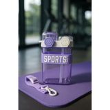 Lüks Renkli Akrilik Askılı Matara Suluk Sports Spor Matarası Model 700ml