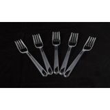 Lüks Şeffaf Plastik Çatal Pk:100 Lü Takribi En 2.6 Cm Boy 17.5 Cm
