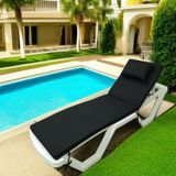LÜKS ŞEZLONG MİNDERİ YASTIKLI 5CM SÜNGER SİYAH 175*55*5