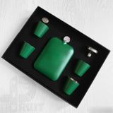 Lüks Taş İşlemeli Paslanmaz Çelik İçki Matarası Avcı Kamp Outdoor Hediye Seti Cep Matarası 240 ml.