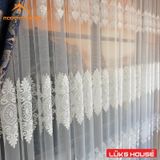 Lüks Tül Perde Brode Işlem Yüksek Kalite Beyaz Rengi Modern House