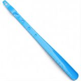 Lüks Uzun-Kısa Saplı Plastik Ayakkabı Çekeceği - Renkli Seçenekler - Eğilmeden Kolay Kullanım (Mavi, 64 cm)