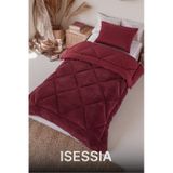 Lüks Wellsoft Çift Taraflı Yumuşak 4 Mevsim Konfor Yorgan Seti Yorgan Uyku Seti 155 X 215 Cm Bordo